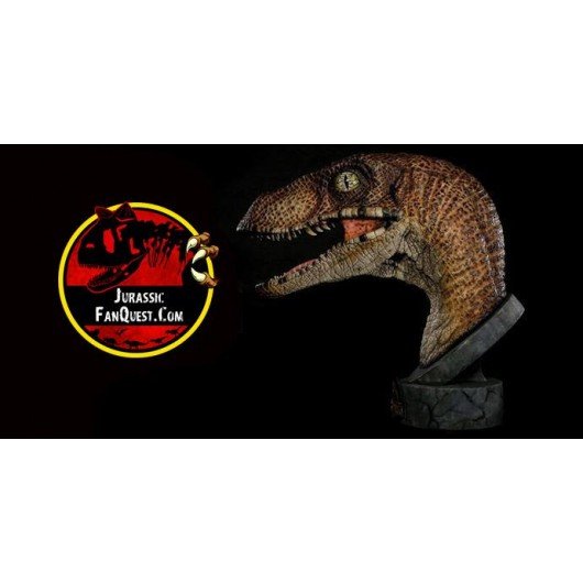 Scultura Testa Di Dinosauro Velociraptor Da Parete G&H Decor - Busto Realistico Dipinto A Mano, 42x31x15 Cm