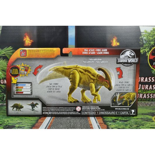 Jurassic World Dino Rivals Dual Attack Parasaurolophus Mattel Jurassic ...