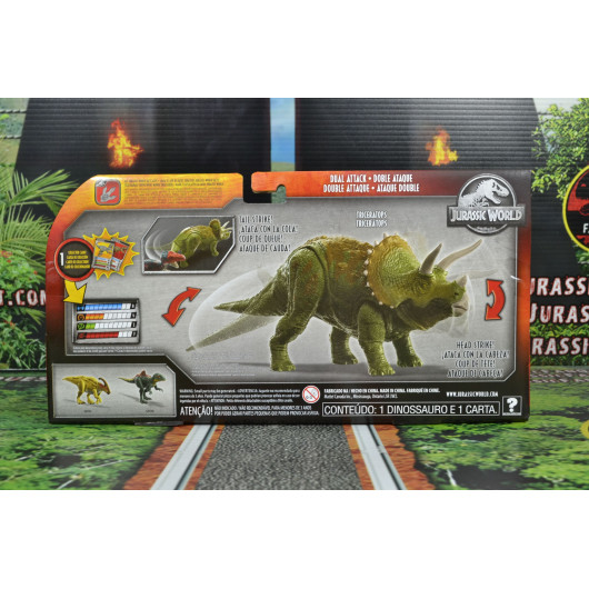 Jurassic World Dino Rivals Dual Attack Triceratops Mattel Jurassic Fan Quest 2417