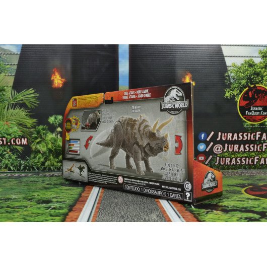 Jurassic World Dino Rivals Dual Attack Triceratops 2 Mattel Jurassic ...