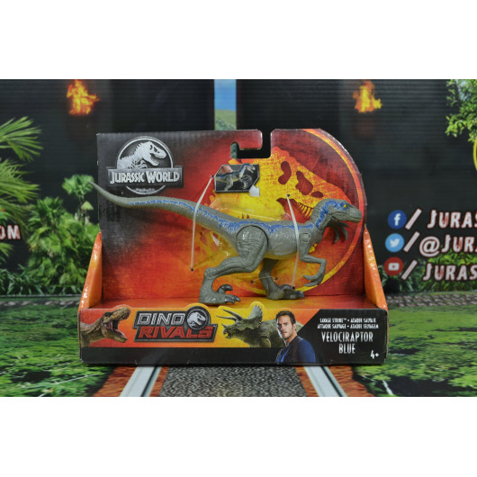 Jurassic World Dino Rivals Savage Strike Velociraptor Blue Mattel Jurassic  Fan Quest